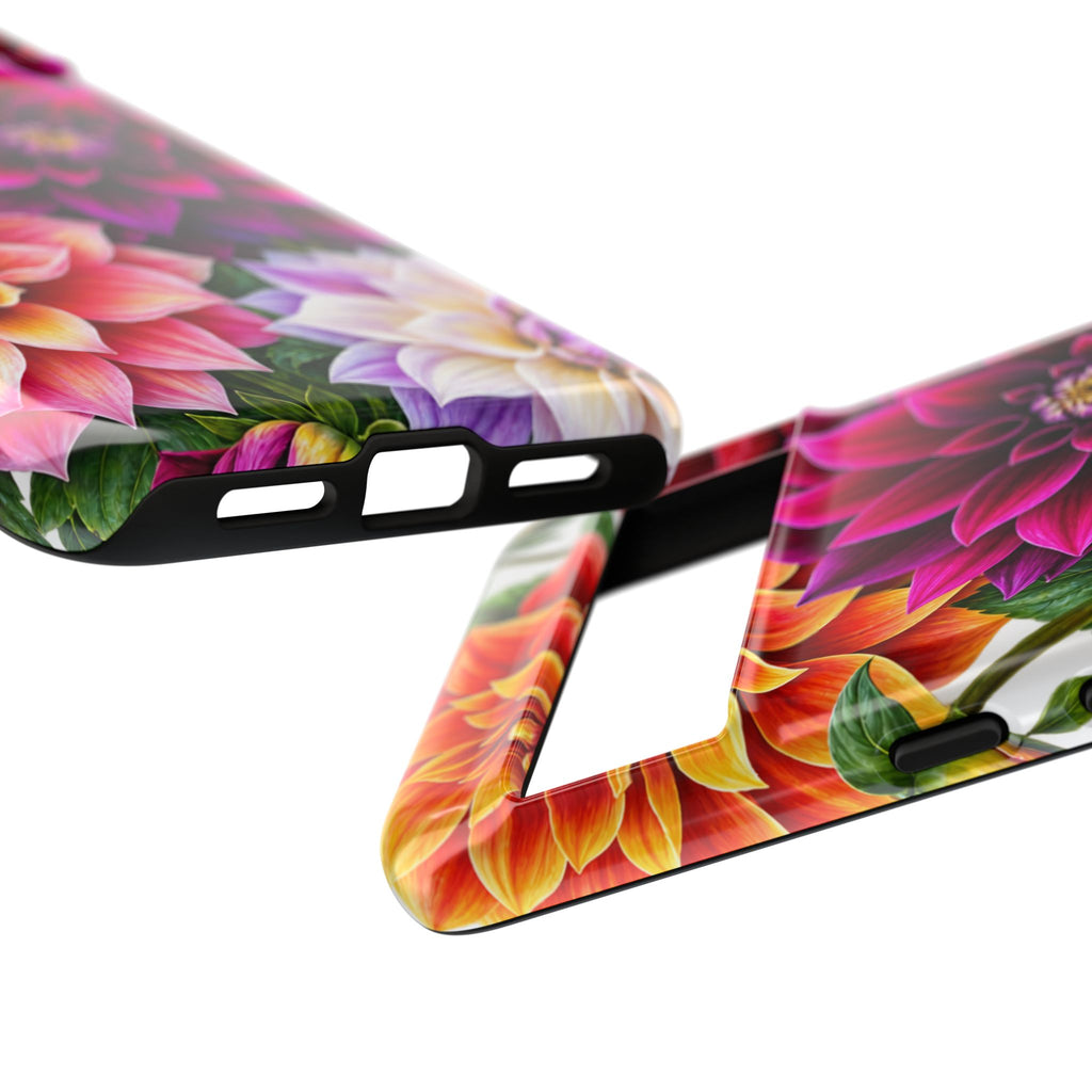 Floral Dahlia Tough Phone Case — Vibrant Protective Floral Phone Cover