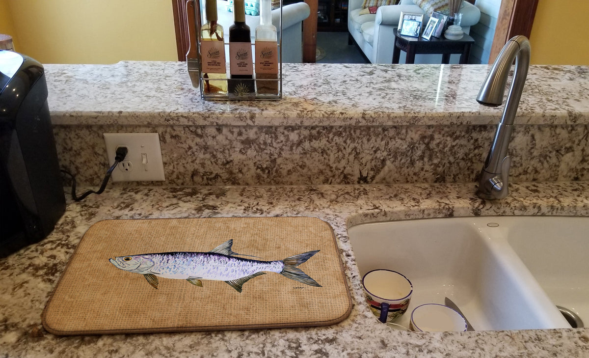 Tarpon Dish Drying Mat Absorbent Dish Drying Mat Pad for Kitchen Counter Dish Drainer Mat for Countertop, 14 x 21", Multicolor