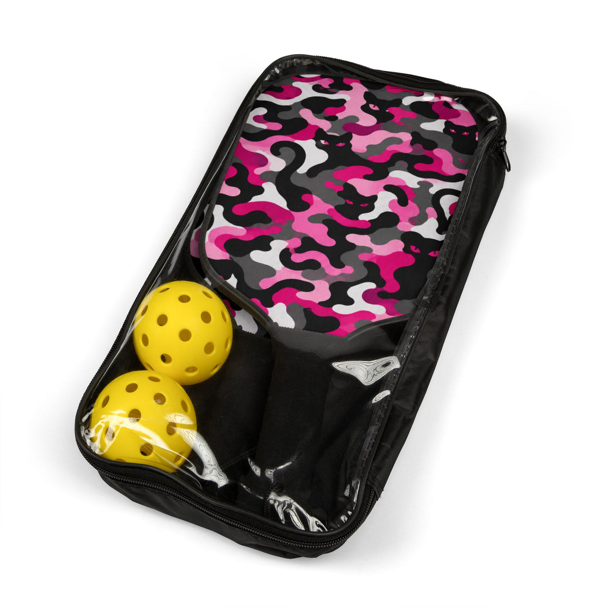 Pickleball Paddle Set - Pink Camo Pickleball Kit with 2 Paddles & Balls