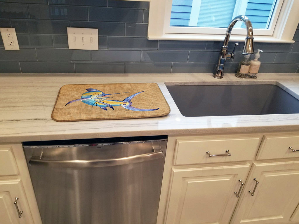 Blue Marlin Dish Drying Mat Absorbent Dish Drying Mat Pad for Kitchen Counter Dish Drainer Mat for Countertop, 14 x 21", Multicolor