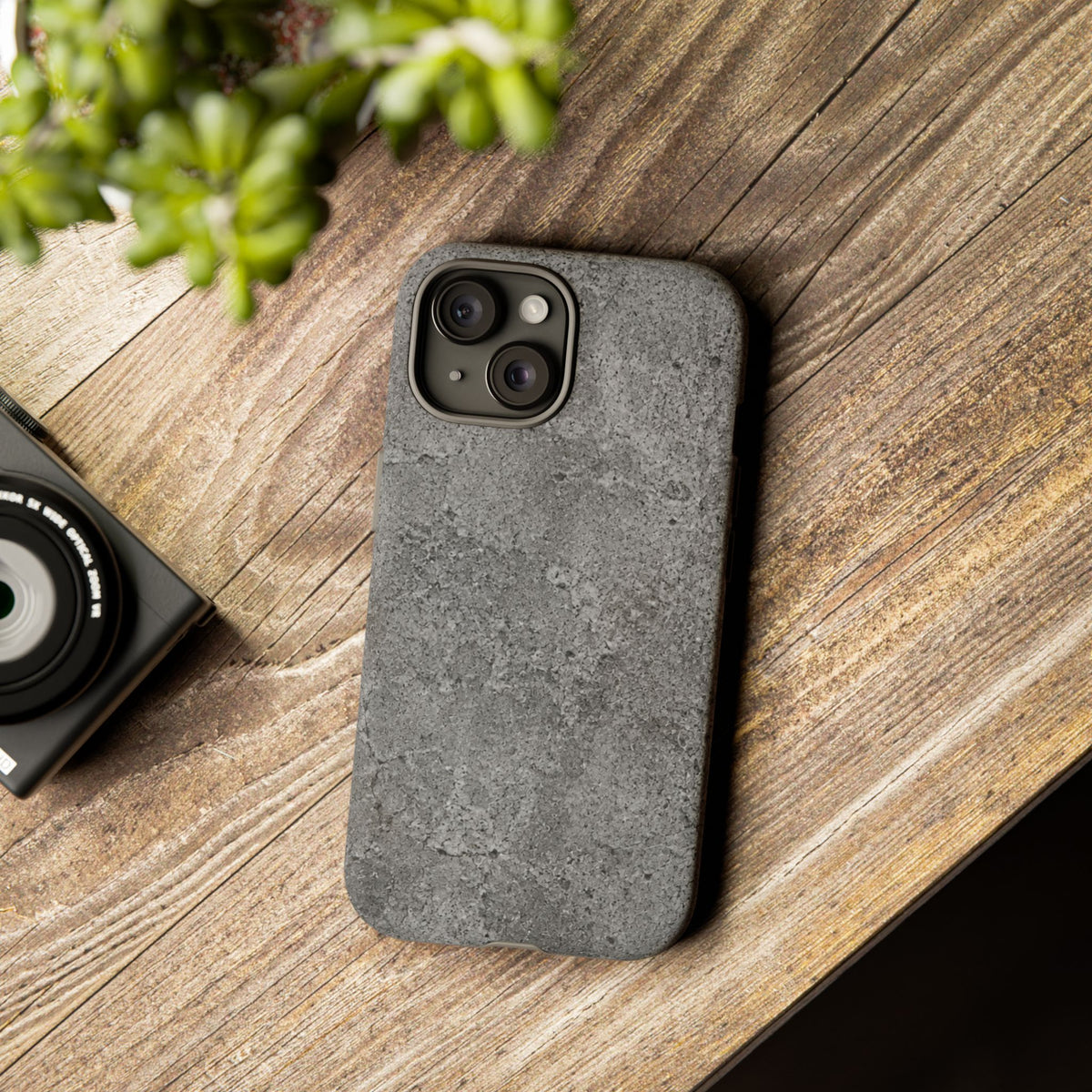 Concrete Texture Phone Case — Rugged Grey Protective iPhone Cover