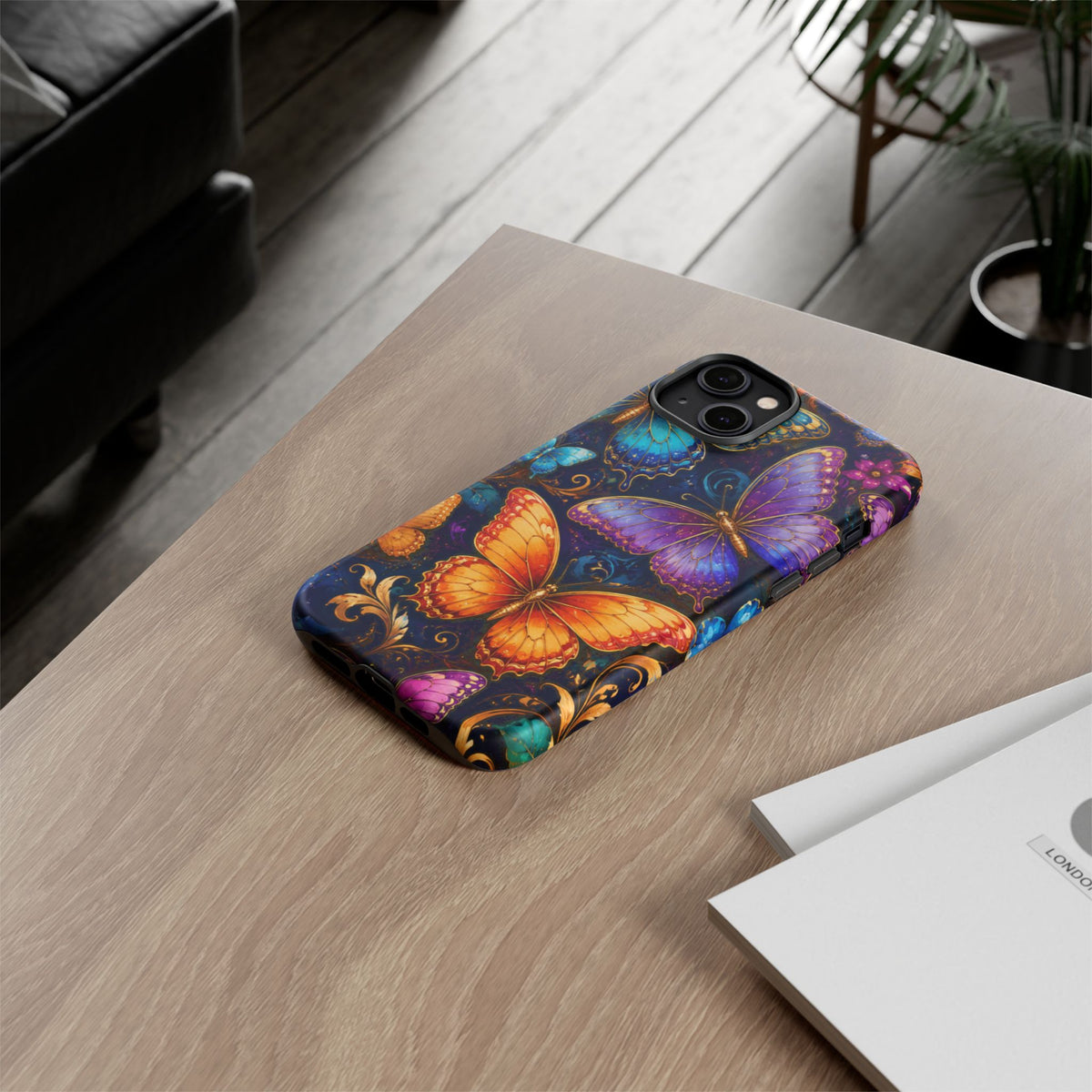 Butterfly Tough Phone Case — Colorful Floral Butterflies Protective Cover