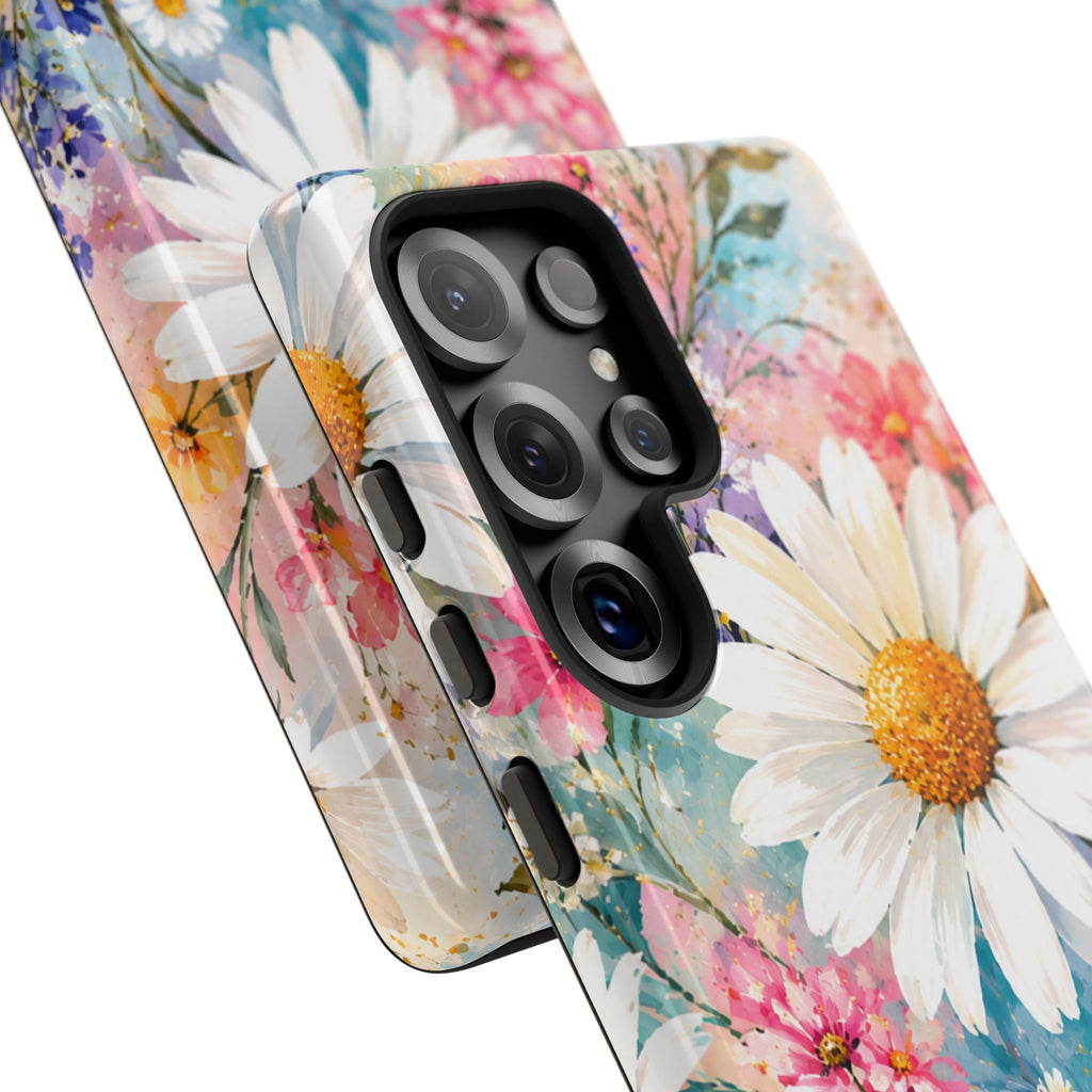 Floral Daisy Phone Case — Watercolor Daisies Protective Tough Case