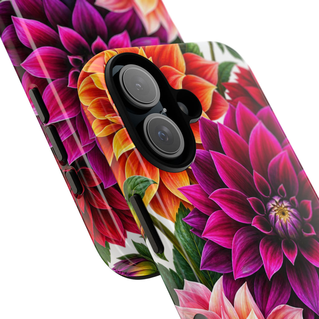 Floral Dahlia Tough Phone Case — Vibrant Protective Floral Phone Cover