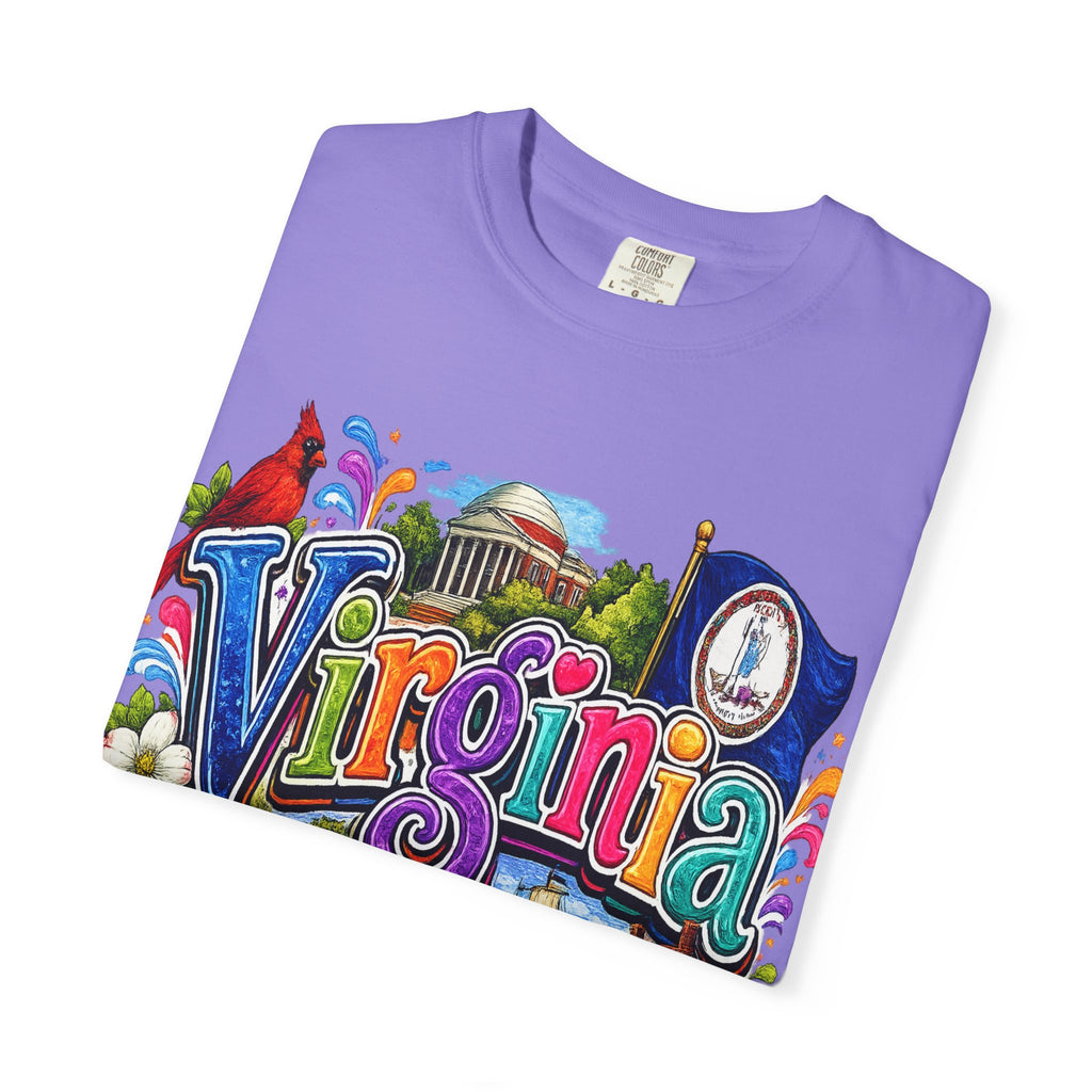 Virginia Vintage Postcard T-Shirt | State Scenic Illustration