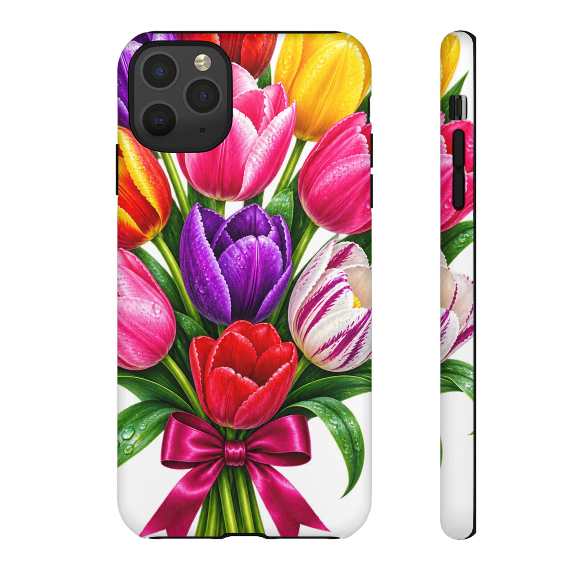 Bright Tulip Bouquet Tough Case | Floral Phone Case, Spring Flowers