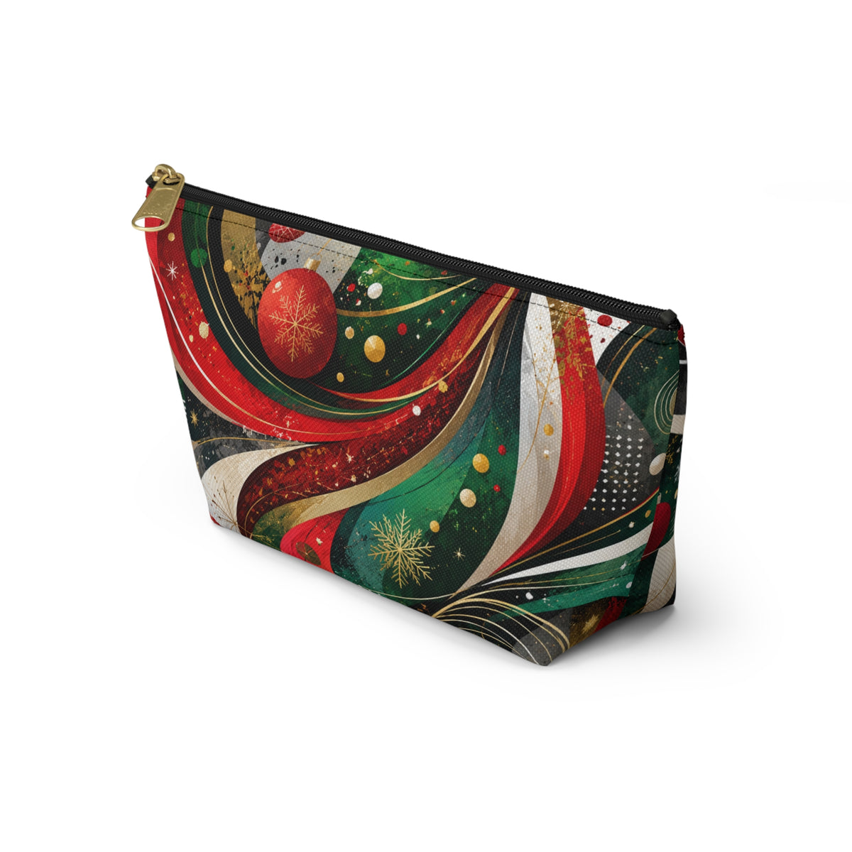 Holiday Swirl Accessory Pouch — Festive Christmas Makeup Bag