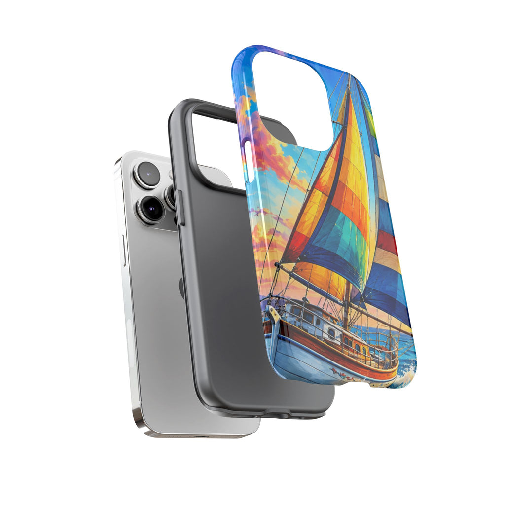 Sailboat Sunset Phone Case — Colorful Nautical iPhone Cover