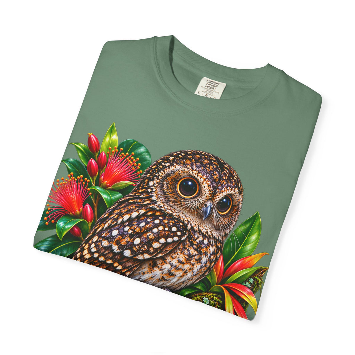 Owl & Hibiscus Shirt — Tropical Owl Graphic T-Shirt