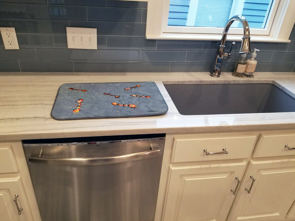 Ants Dish Drying Mat Absorbent Dish Drying Mat Pad for Kitchen Counter Dish Drainer Mat for Countertop, 14 x 21", Multicolor