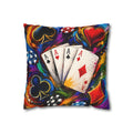 Poker Aces Decorative Pillowcase — Colorful Casino Playing Cards Throw Pillow Cover