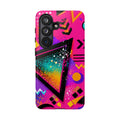 Retro 80s Geometric Phone Case — Neon Triangle Tough Case