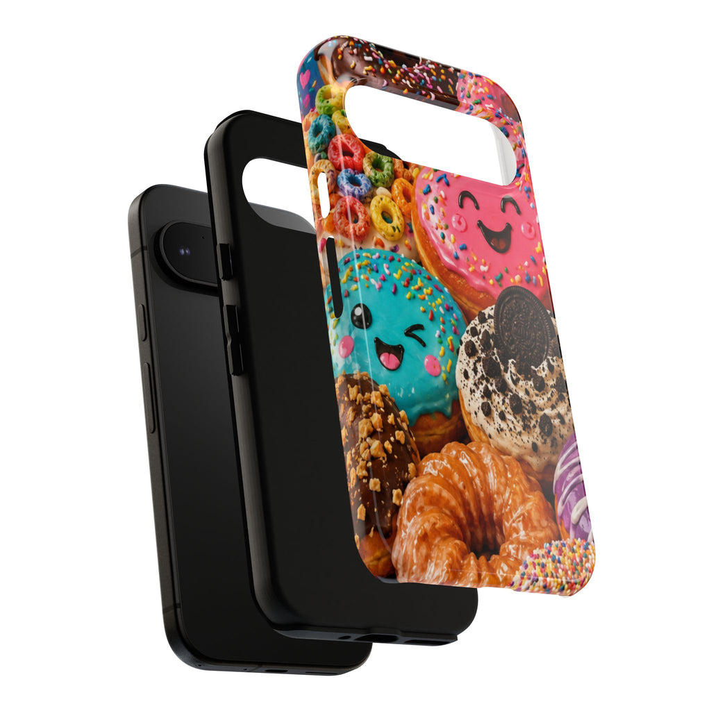 Donut Smile Tough Phone Case — Cute Colorful Desserts Protective Cover
