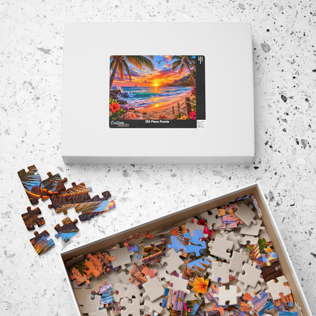 Tropical Sunset Beach Puzzle – 520/1014/252/110-Piece Scenic Jigsaw