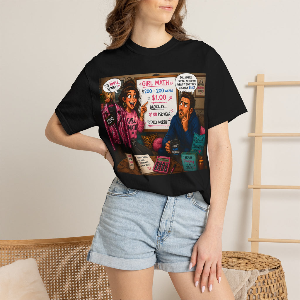 T-Shirt — Funny Girl Math Vintage Market Booth Graphic Tee