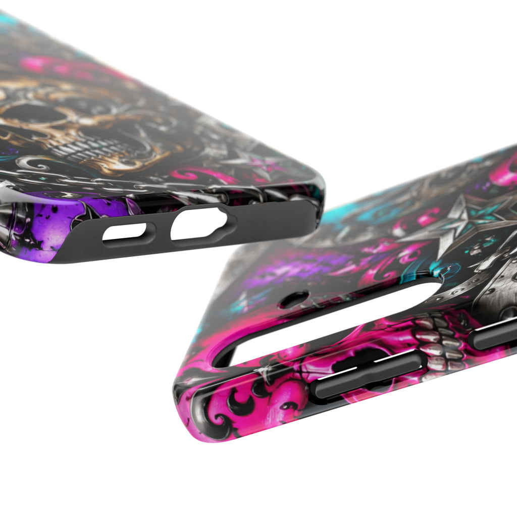 Skull & Stars Tough Phone Case | Colorful Gothic Skull Phone Case