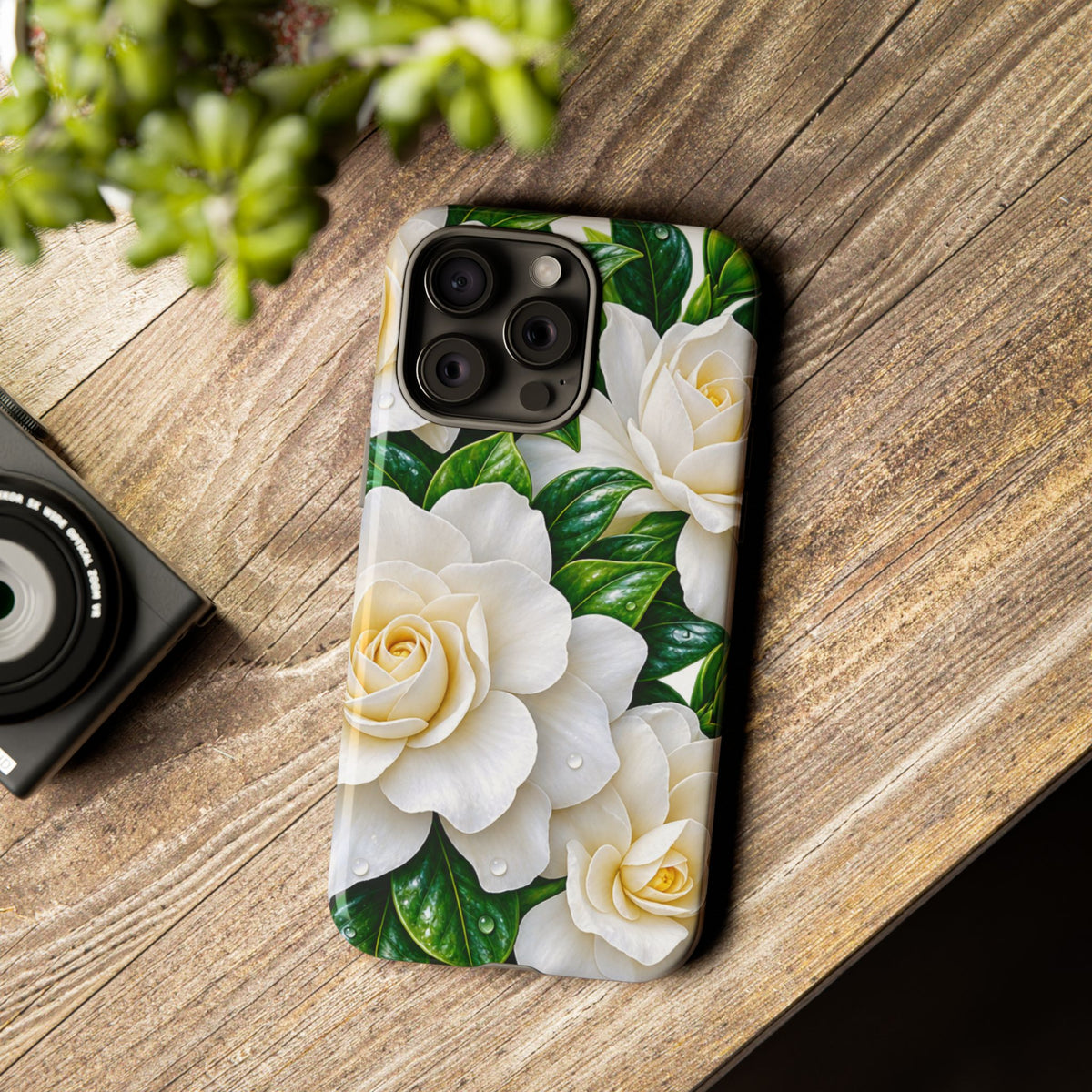 Floral Camellia Tough Case — White Gardenia Phone Cover