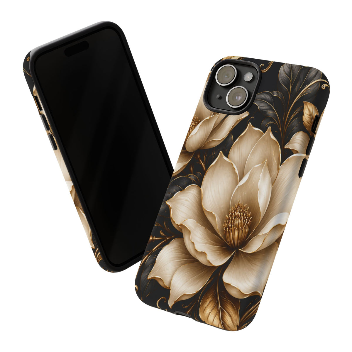 Floral Tough Case — Elegant Gold Magnolia Phone Case