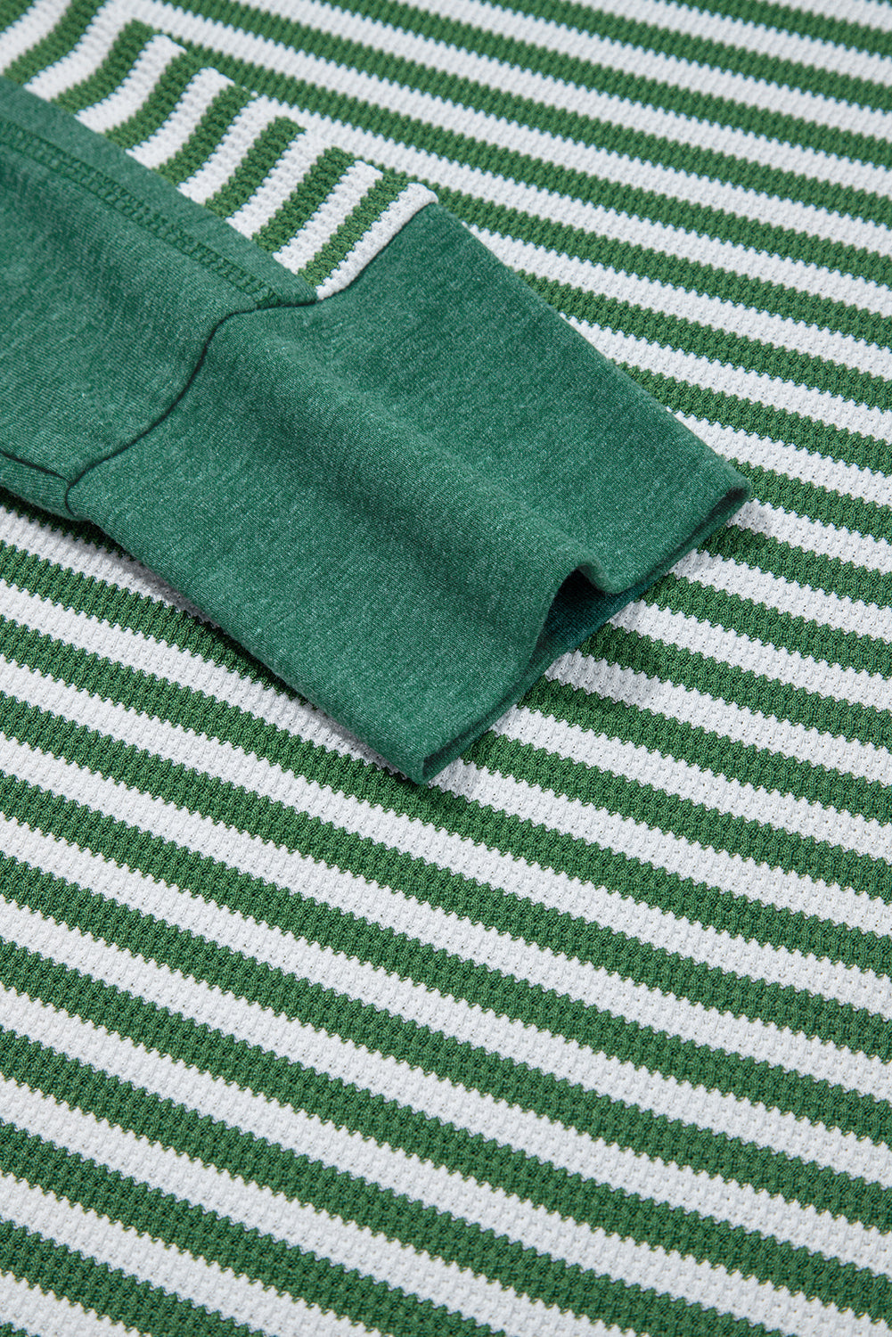 Stripe Thermal Knit Drop Shoulder Top