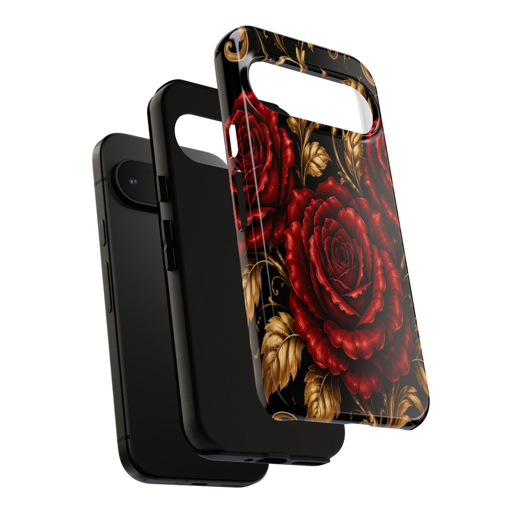 Tough Cases — Vintage Red Rose Floral Phone Case