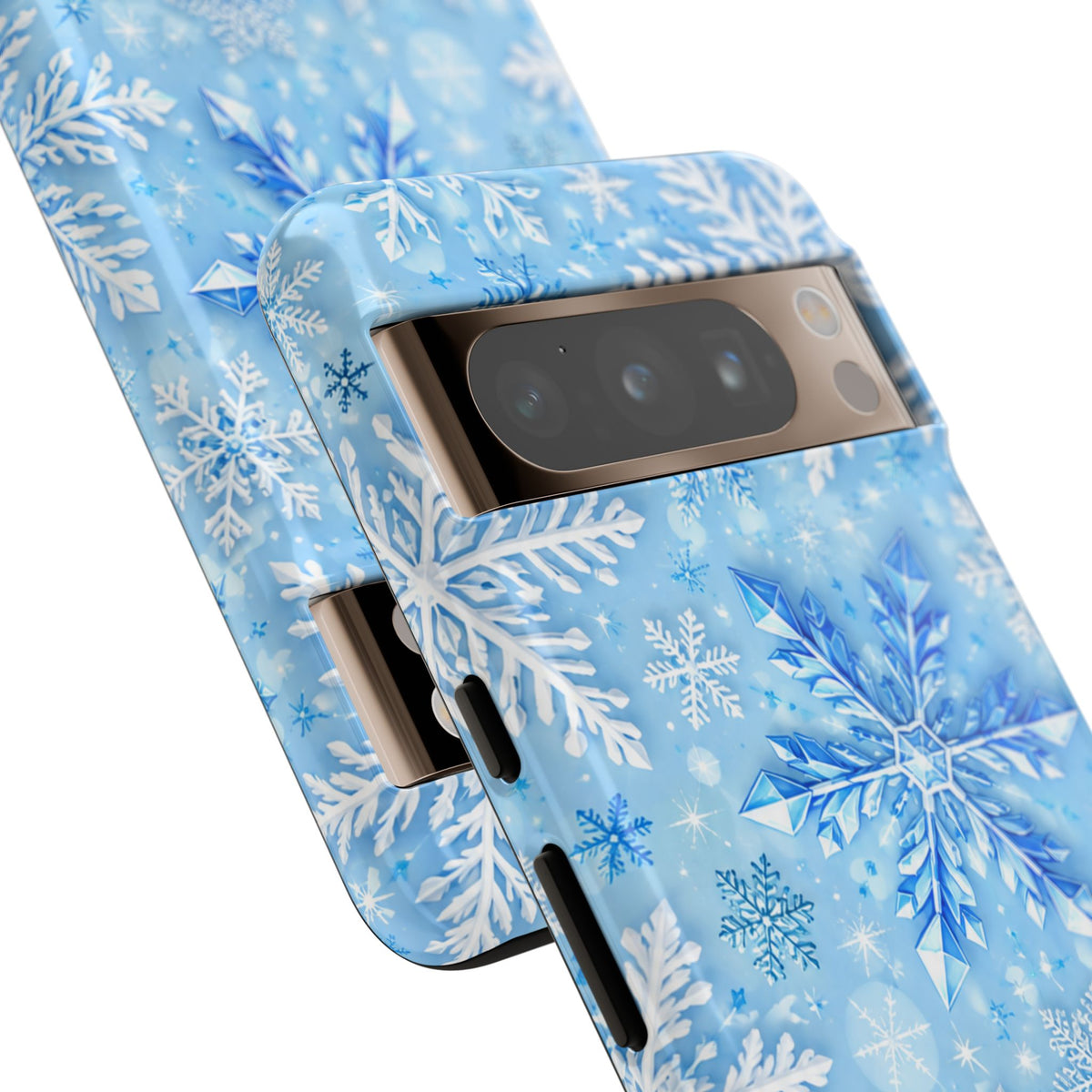 Winter Snowflake Tough Phone Case — Blue Holiday Protective Cover