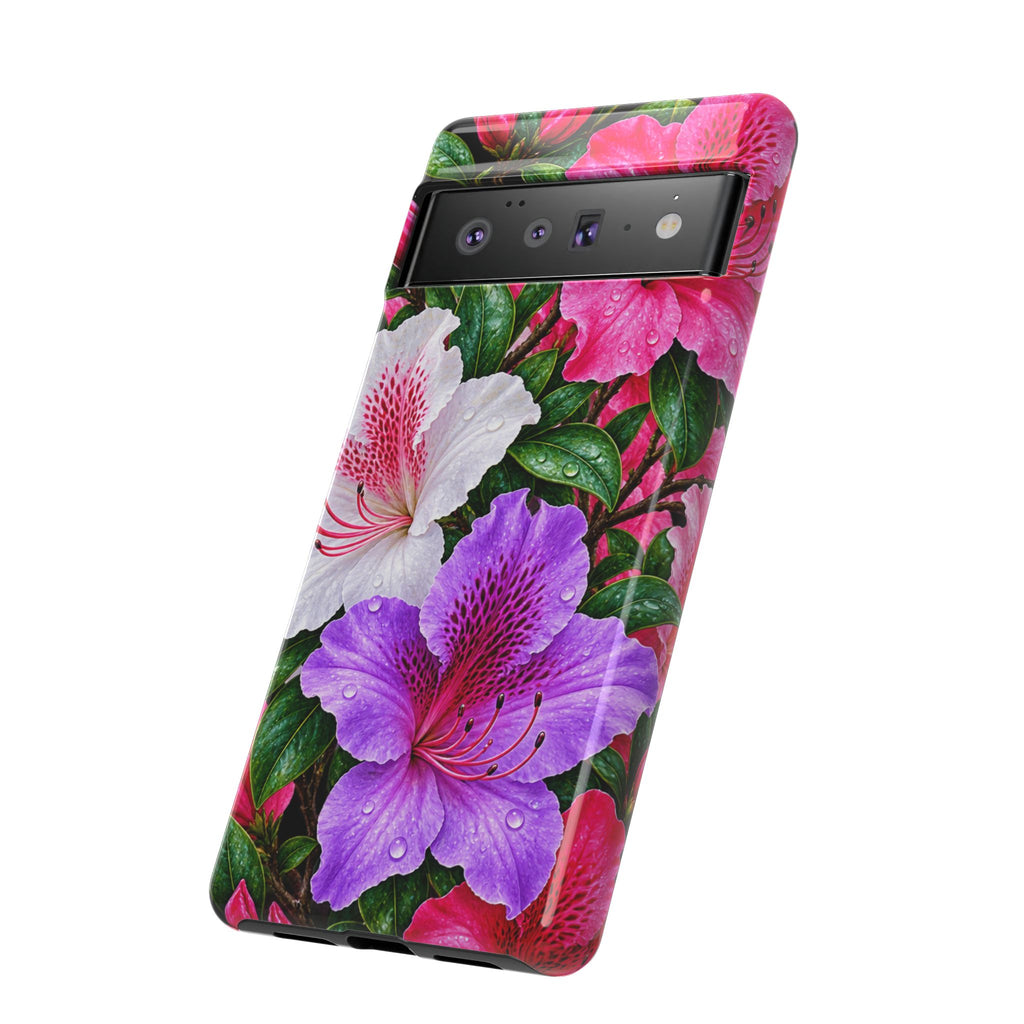 Floral Azalea Phone Case — Vibrant Pink & Purple Blossom Protection