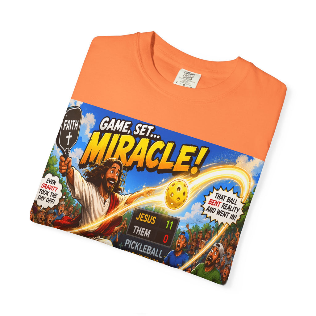 Game, Set, Miracle! Jesus Pickleball Graphic T-Shirt