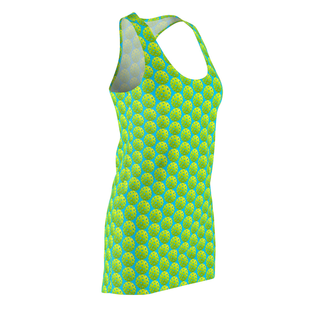 Green Pick;eBall Pattern Racerback Dress | All-Over Print