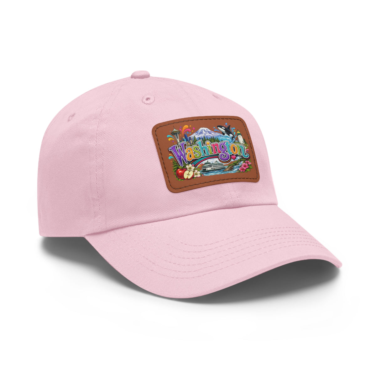 Washington State patch hat | leather rectangle dad hat