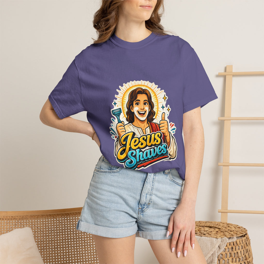 Jesus Shaves T-shirt | Retro Jesus Illustration, Shaving Theme