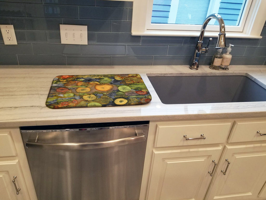 Abstract with Mother Earth Dish Drying Mat Absorbent Dish Drying Mat Pad for Kitchen Counter Dish Drainer Mat for Countertop, 14 x 21", Multicolor