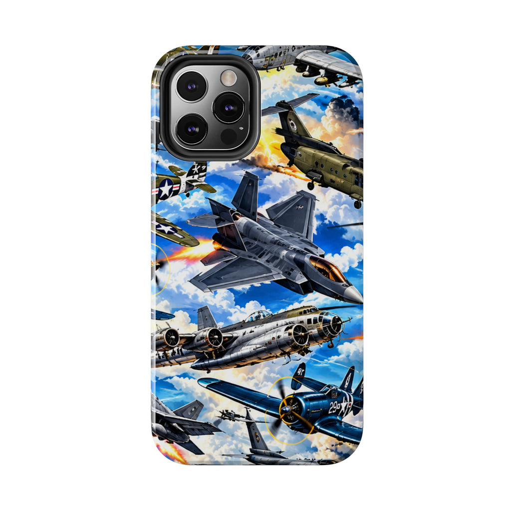 Military Aircraft Tough Phone Case – Vintage & Modern Jet Fighter Print