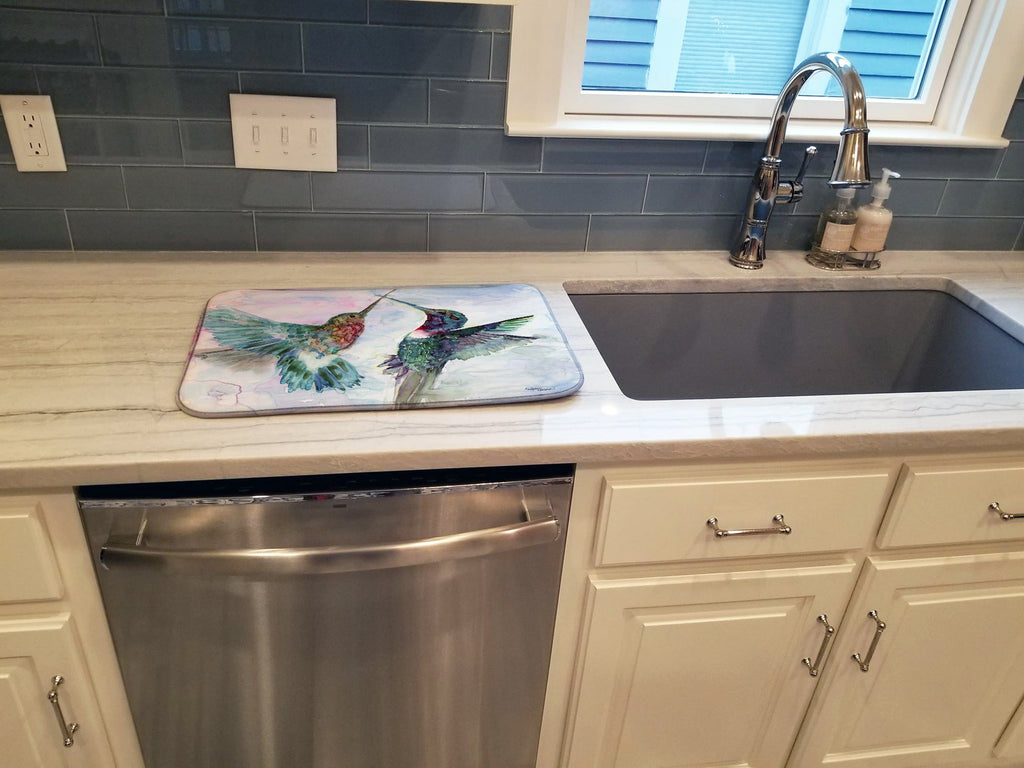 Hummingbird Combat Dish Drying Mat Absorbent Dish Drying Mat Pad for Kitchen Counter Dish Drainer Mat for Countertop, 14 x 21", Multicolor