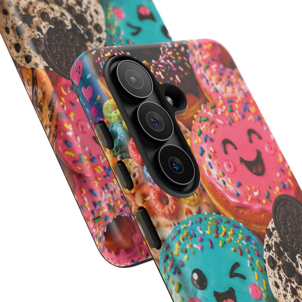 Donut Smile Tough Phone Case — Cute Colorful Desserts Protective Cover