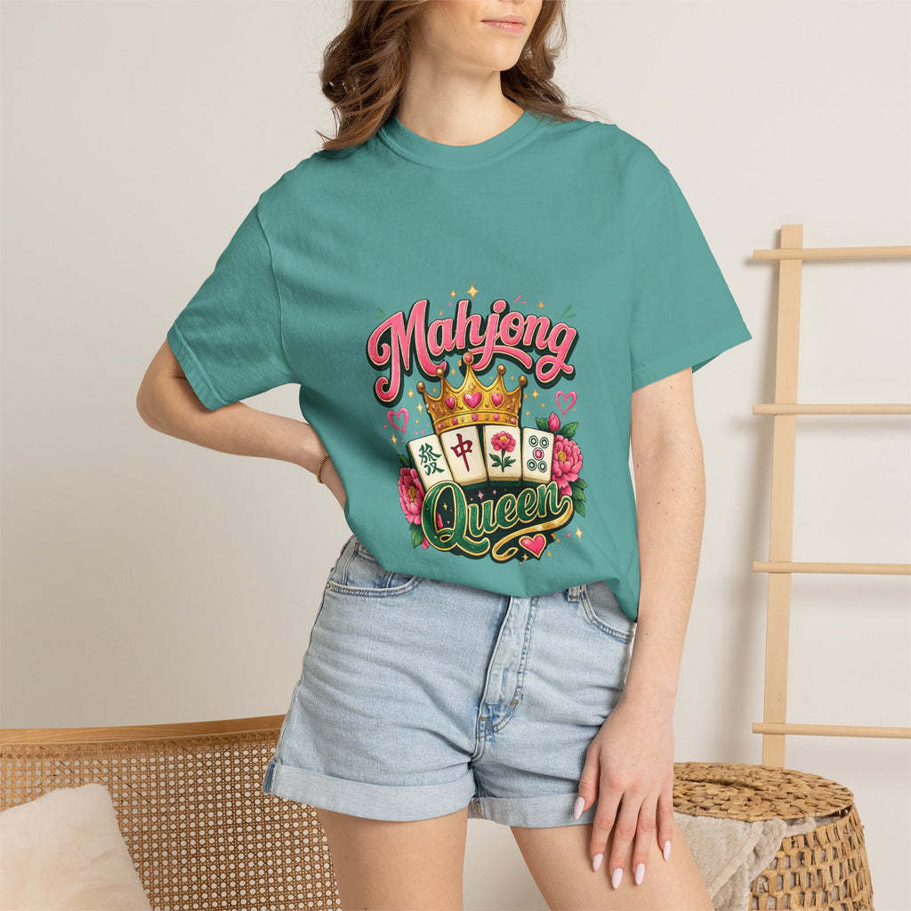 Mahjong Queen T-shirt | Mahjong Tiles Floral Design