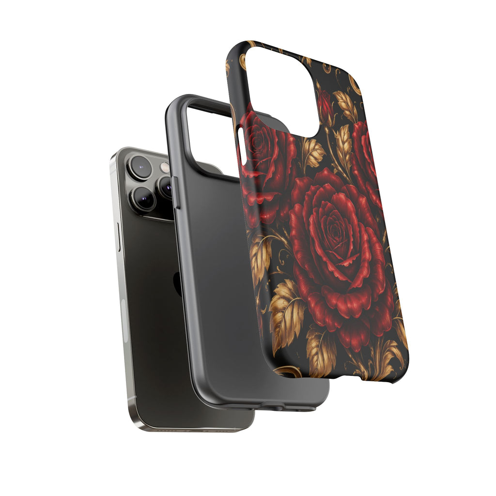 Tough Cases — Vintage Red Rose Floral Phone Case