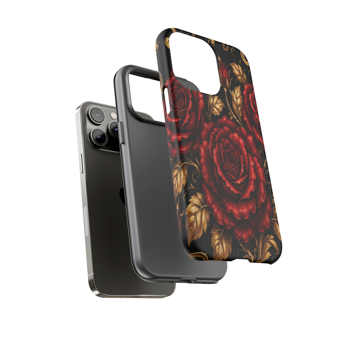 Tough Cases — Vintage Red Rose Floral Phone Case