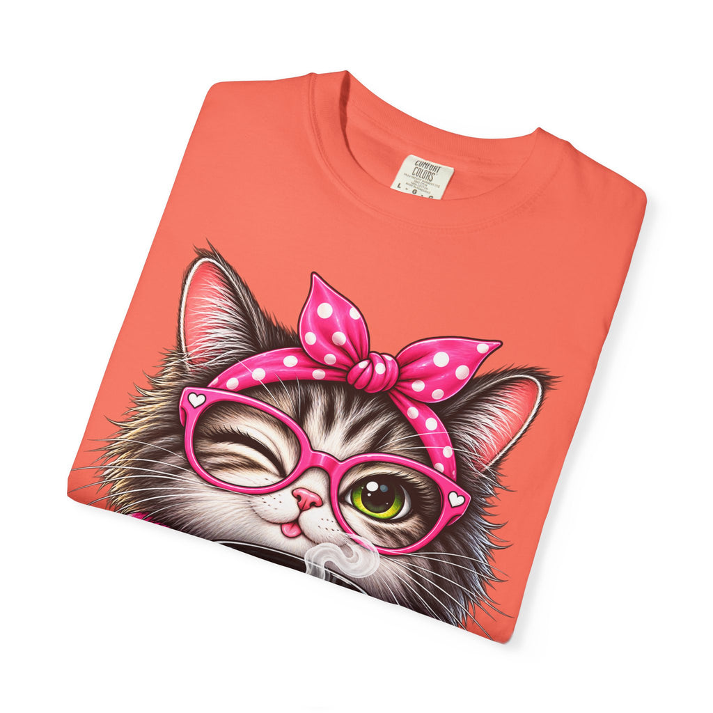 Cat Coffee Tee — "Coffee First Then People" Cute Cat Graphic T-Shirt