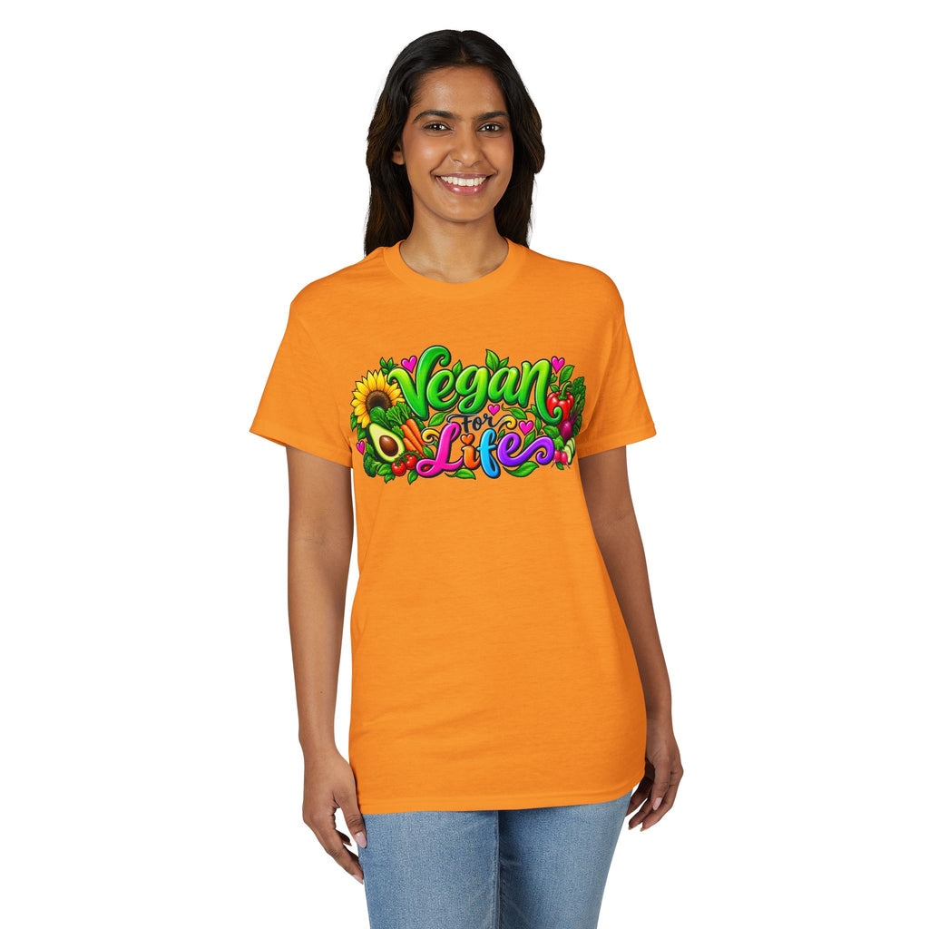 Vegan Life T‑Shirt — Colorful Sunflower & Avocado Plant-Based Pride Tee