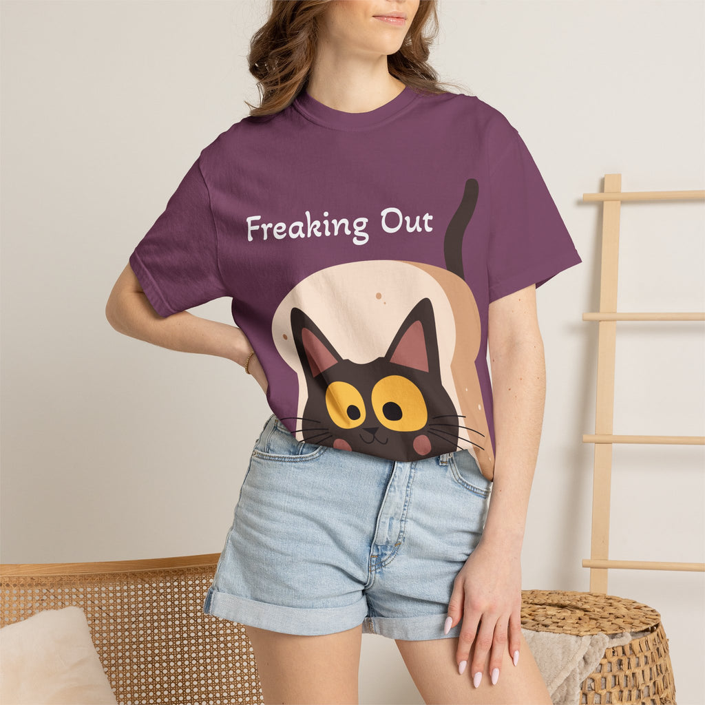 Black Cat in Toast T-Shirt | Cute Kawaii Kitty Illustration