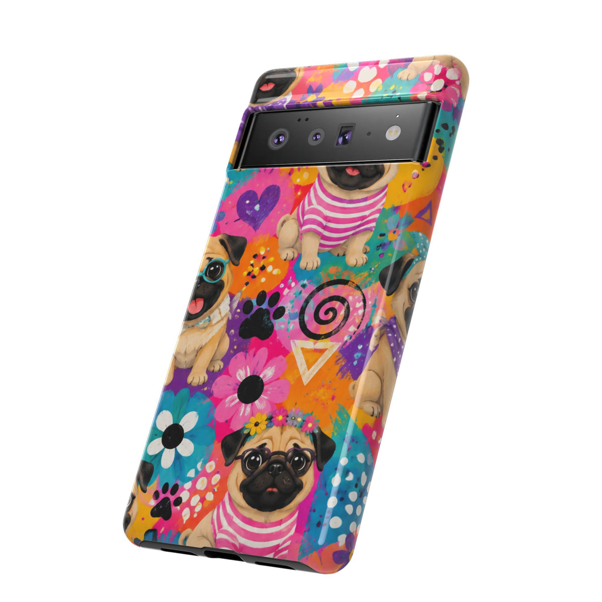 Pug Pop Art Phone Case — Colorful Pug Pattern Tough Case