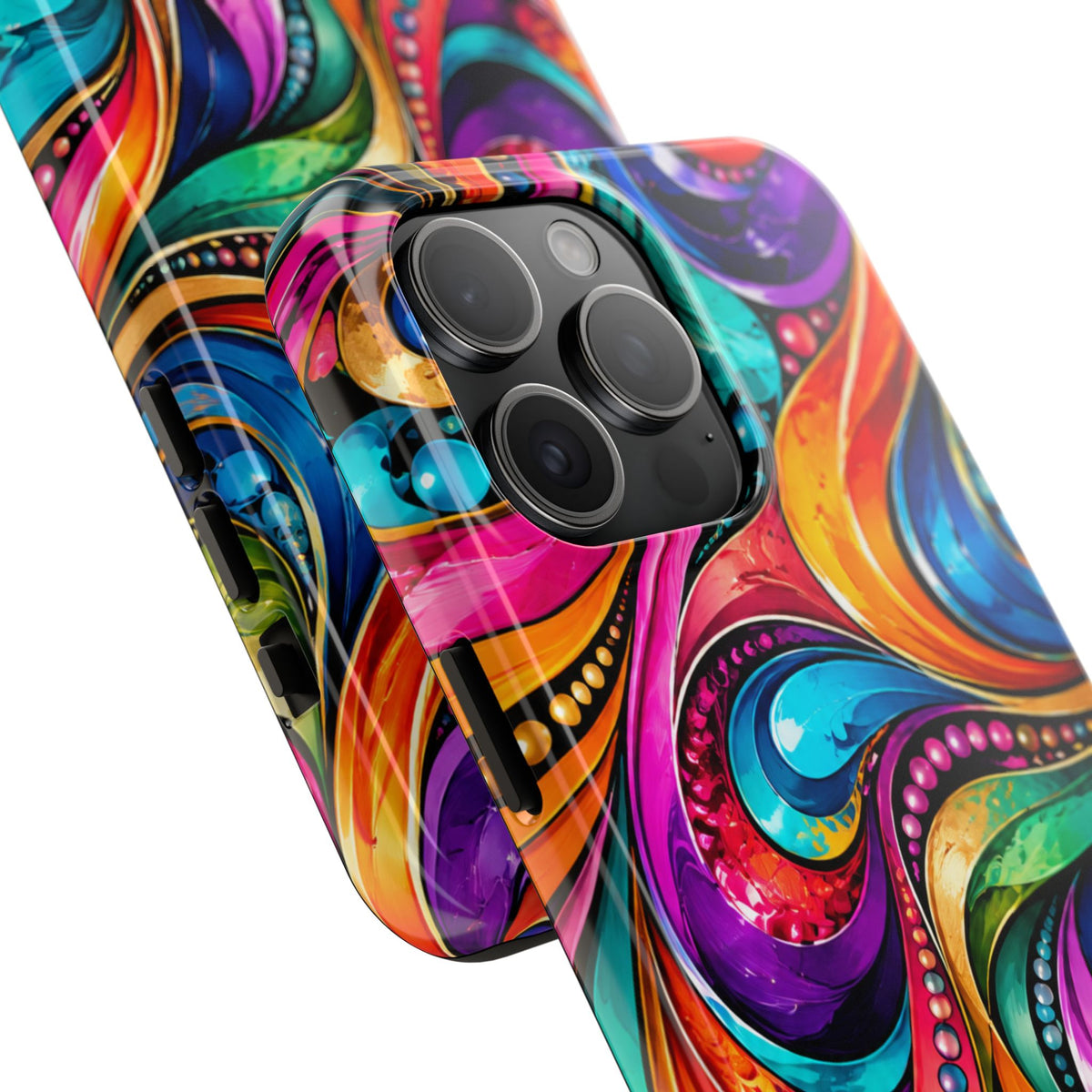 Colorful Swirl Tough Phone Case — Vibrant Abstract Protective Cover