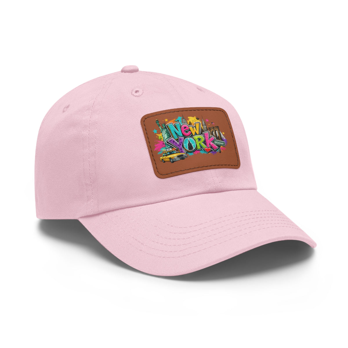 New York Graffiti Leather Patch Dad Hat | City Skyline