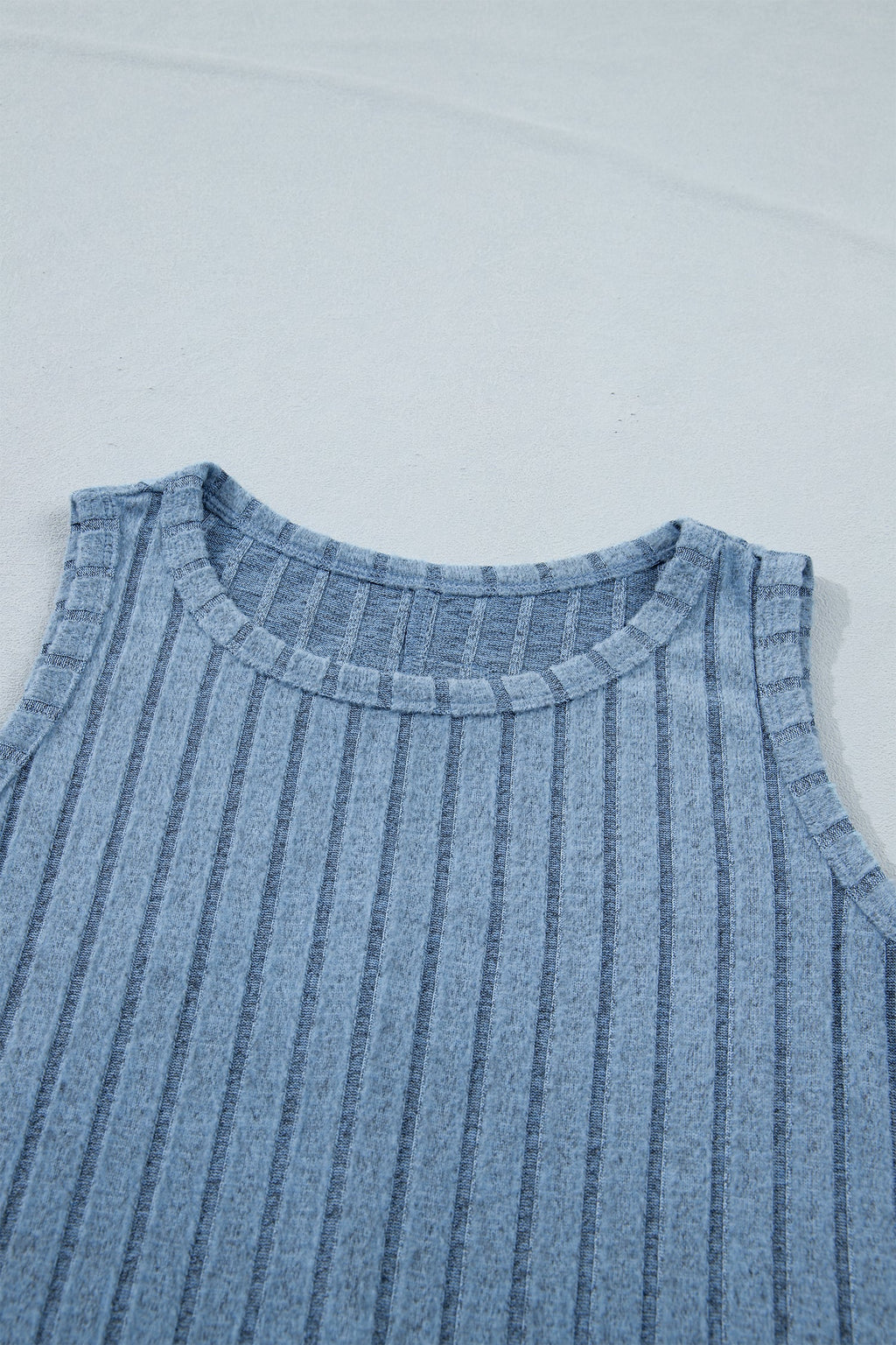 Solid Ribbed Knit Mineral Wash Tank Top