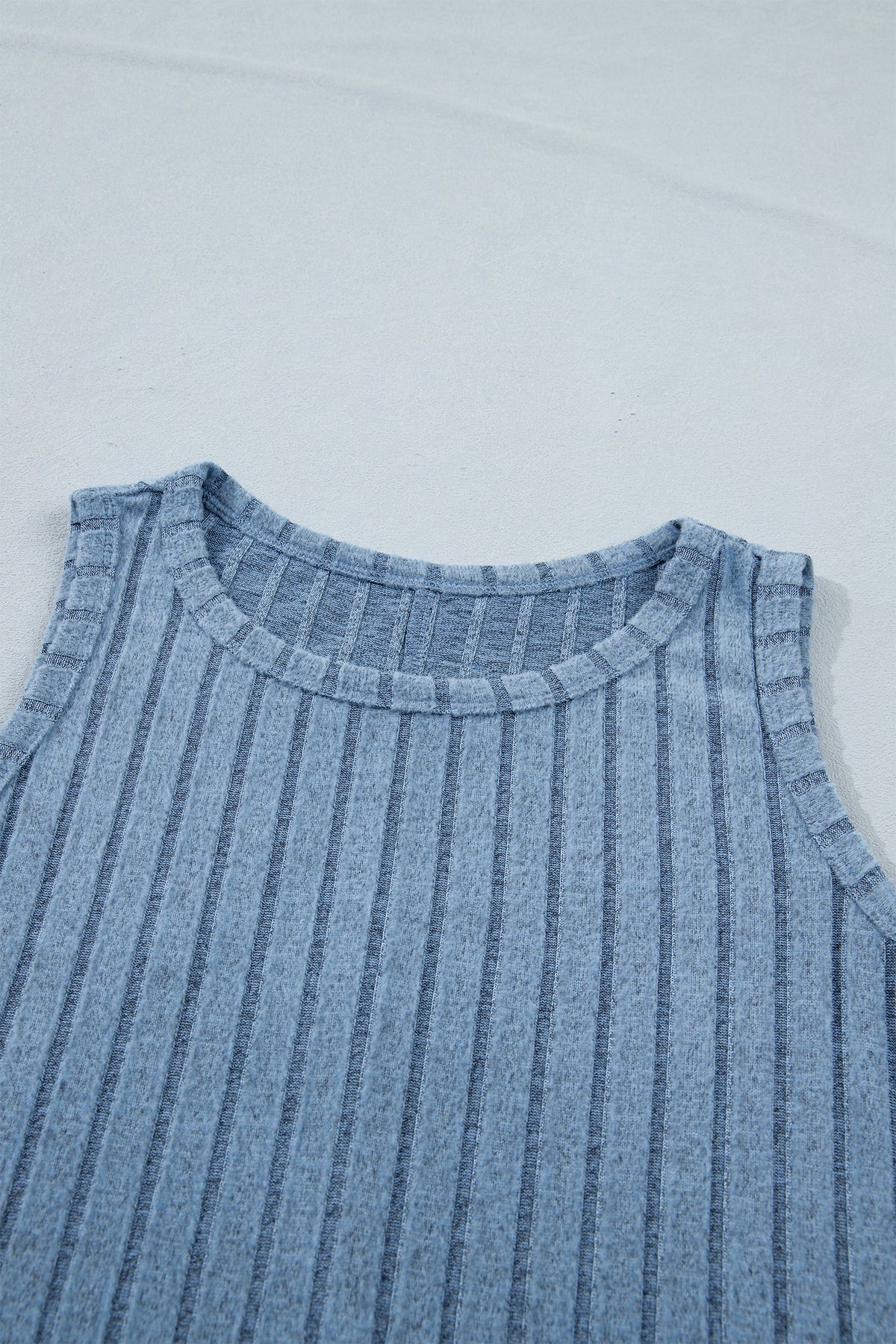 Solid Ribbed Knit Mineral Wash Tank Top