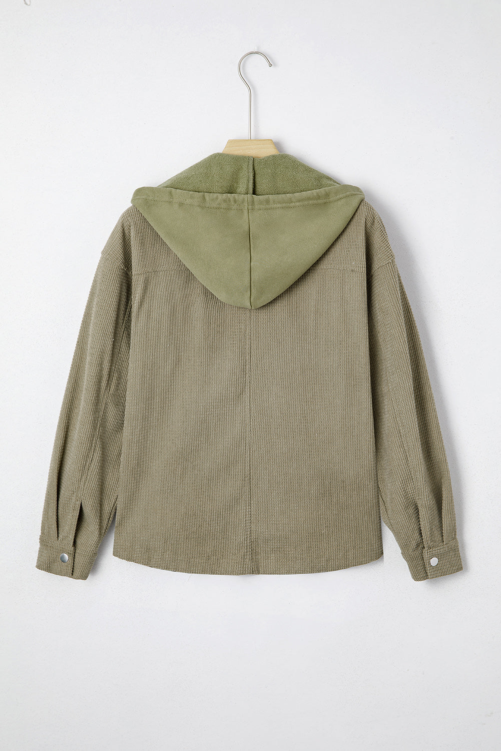 Textured Knit Pocketed Drawstring Hooded Jacket