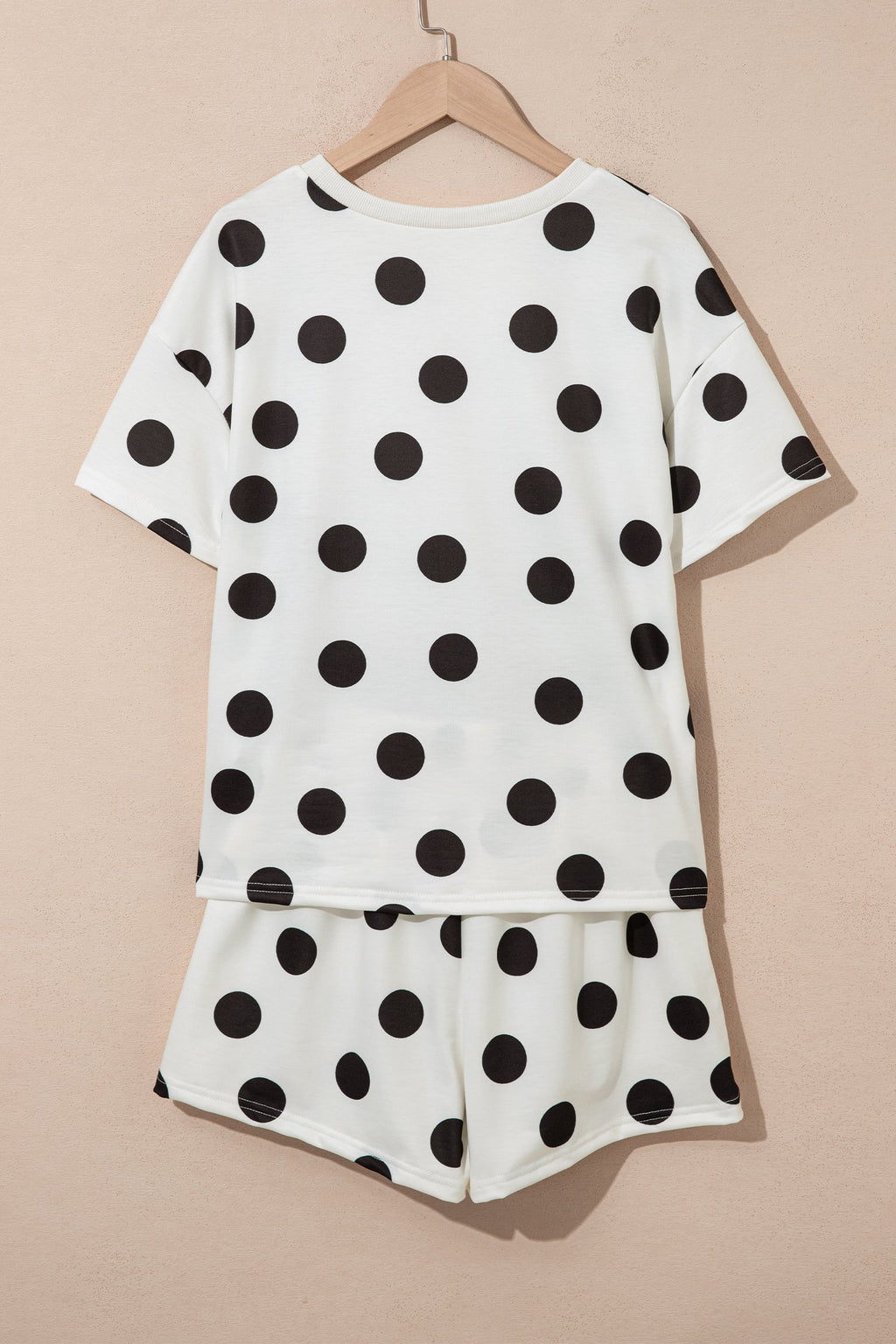 Polka Dot Short Sleeve Tee & Drawstring Shorts Set