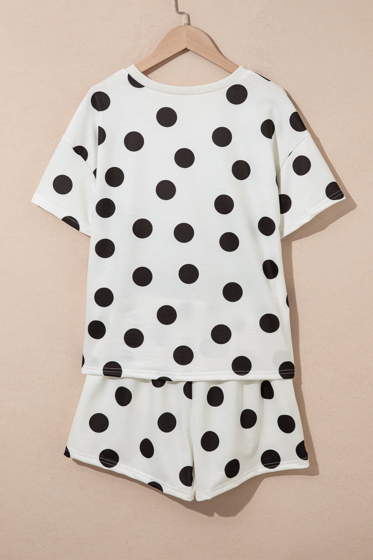 Polka Dot Short Sleeve Tee & Drawstring Shorts Set