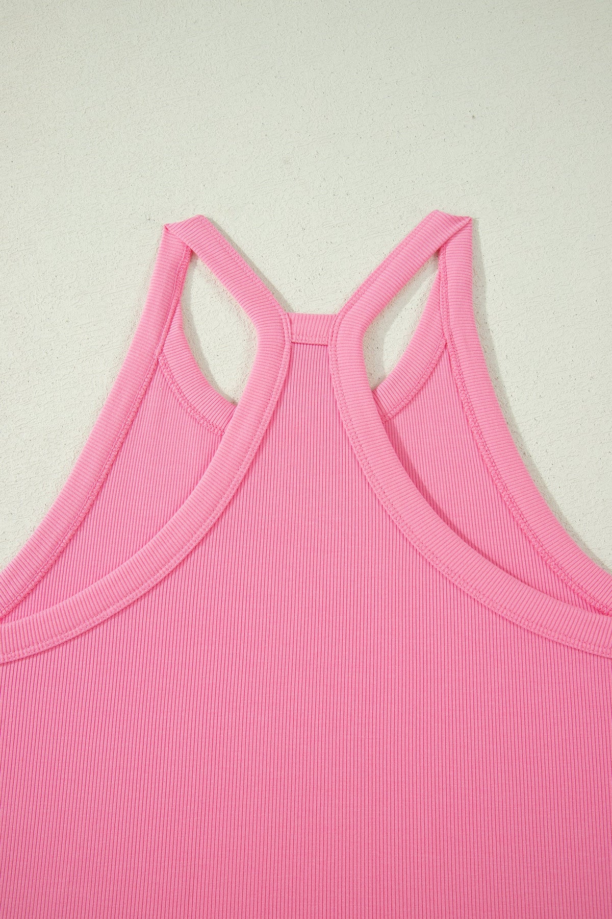 Solid Ribbed Tank Top & Shorts Set