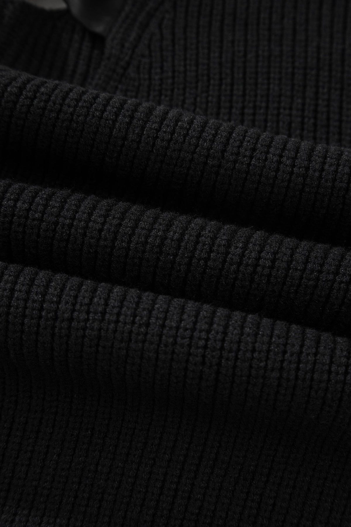Ribbon Knot Backless Drop Shoulder Ribbed Sweater